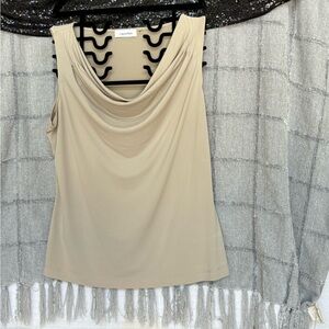 Neutral Sleeveless cowl neck